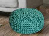 Charlotte - pouf - grosse maille - 100% coton recyclé - Ø 45 cm, hauteur 30 cm